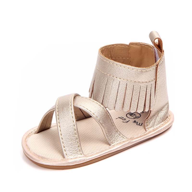 Giày Sandal Da PU Phối Tua Rua Cho Bé Gái