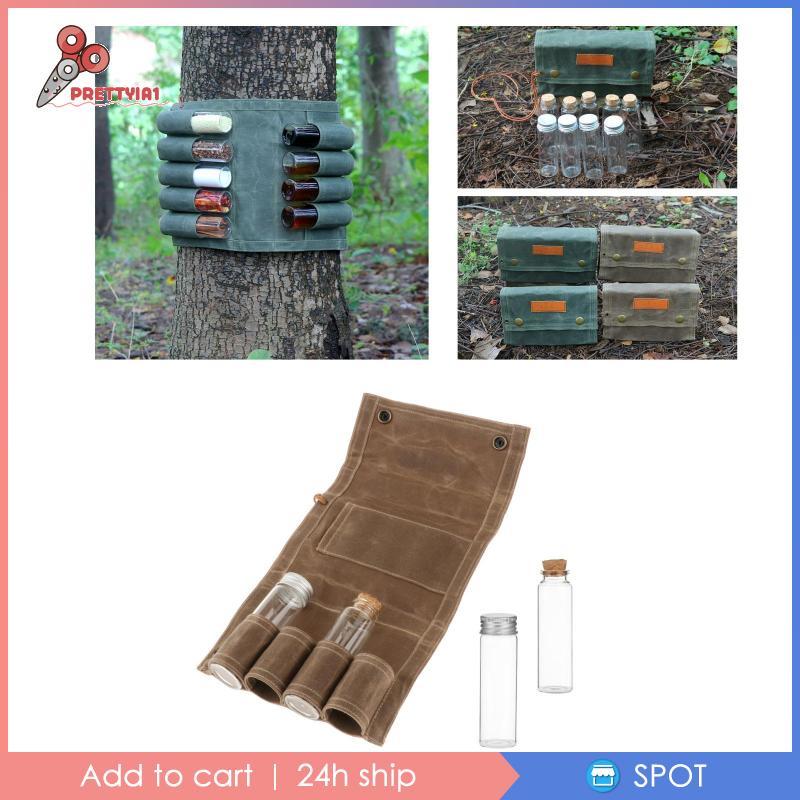 [Prettyia1] Lọ Thiếc Đựng Gia Vị / Muối / BBQ Cắm Trại Dã Ngoại Có Giá Đỡ