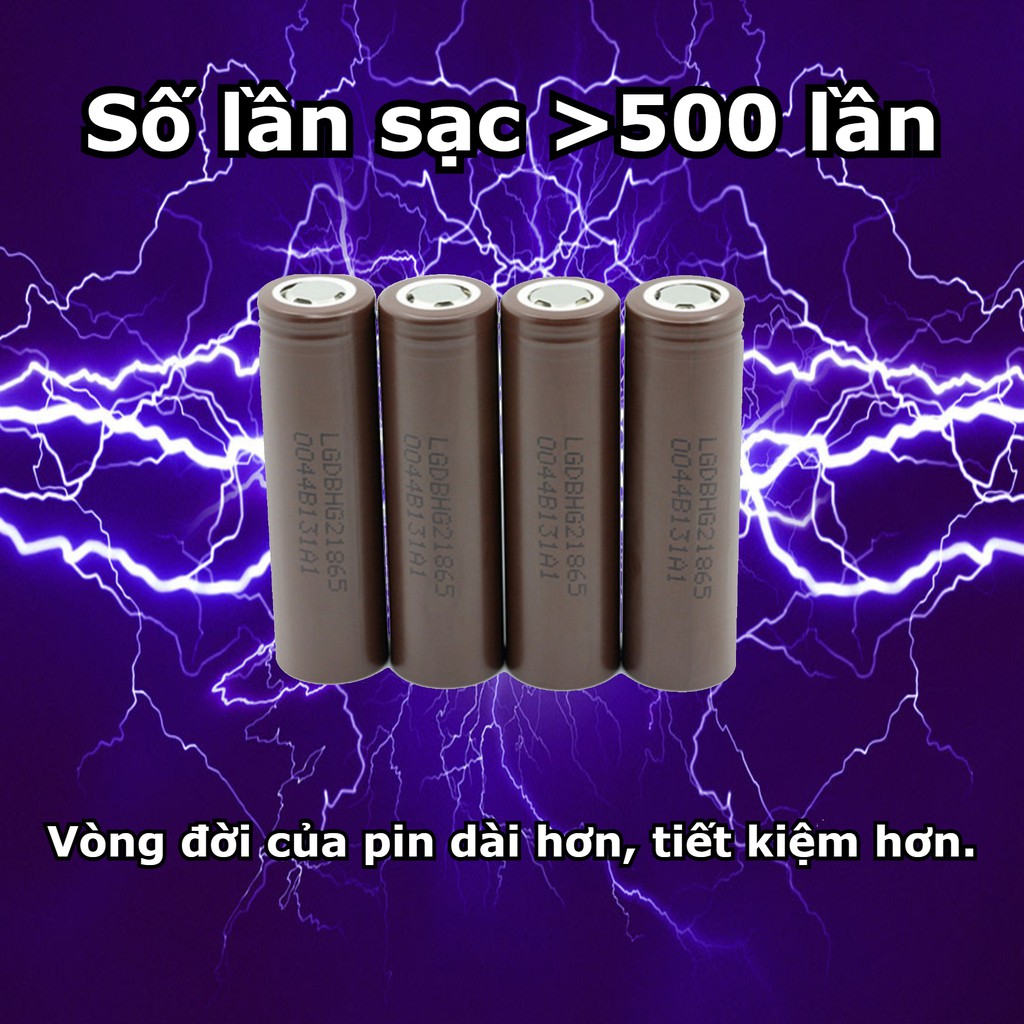 Cell Pin lithium LG HG2 18650 3000 mAh dòng xả 20A sạc được trên 500 lần màu nâu