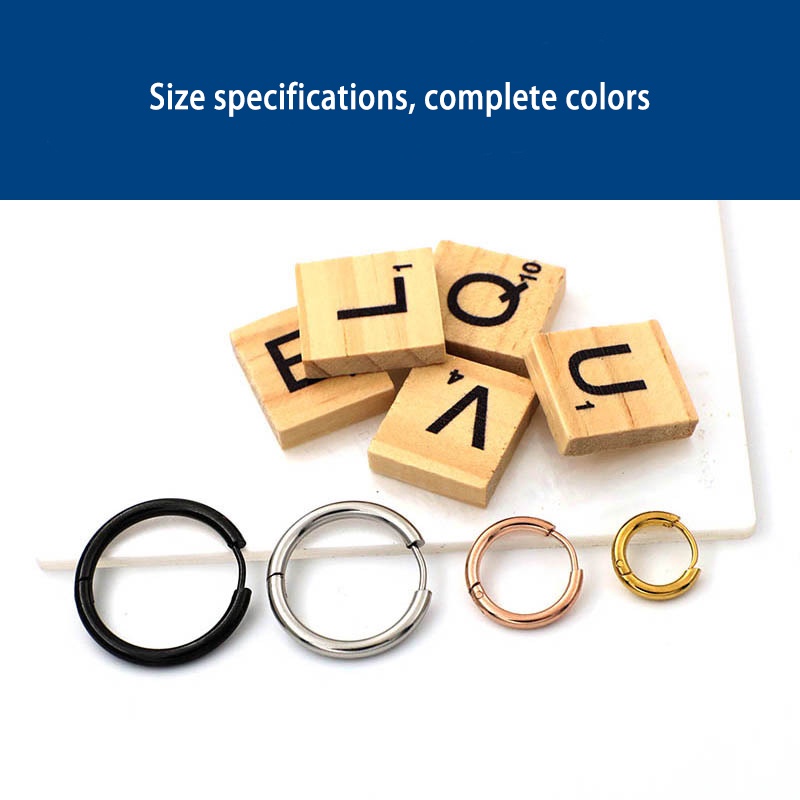 1 Chiếc Bông Tai Khoen Tròn Bằng Thép Titan Không Gây Dị Ứng Phong Cách Hàn Quốc