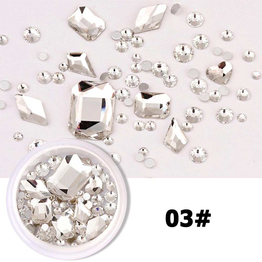 OCEANMAP Hạt Đá 3D Nhiều Kích Cỡ Tự Đính Trang Trí Móng Đeo Lưng