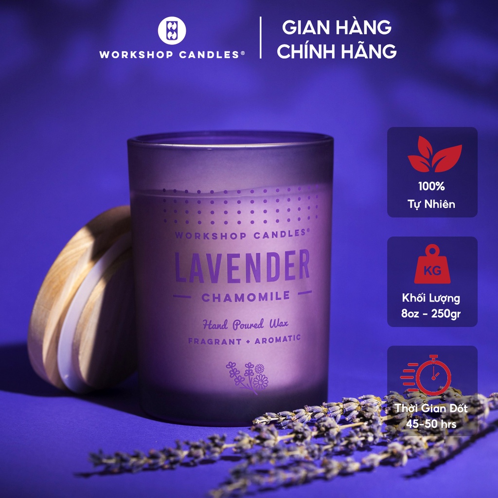 Nến thơm Lavender Chamomile Workshop Candles H&amp;H Home 8oz