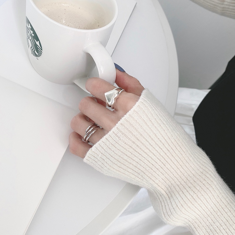 Nhẫn hình trái tim đôi thời trang cá tính