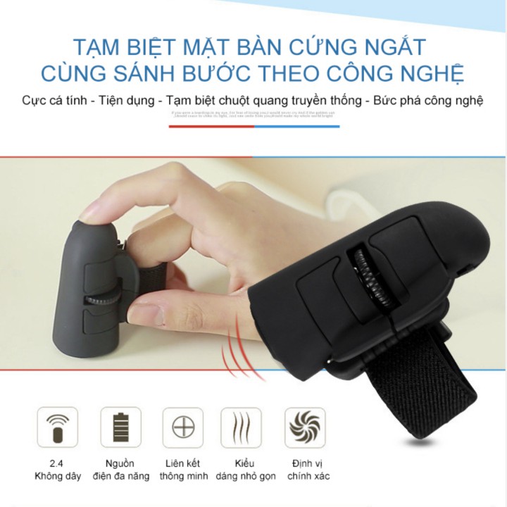 Chuột quang đeo ngón tay tiện lợi kết nối mọi thiết bị