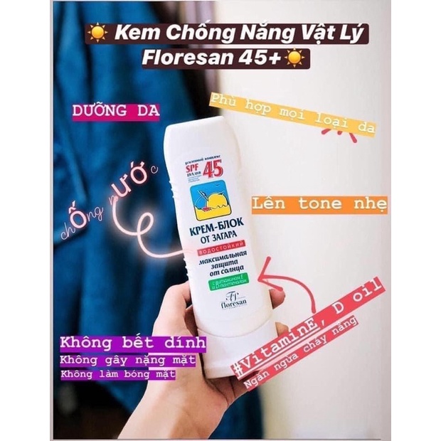 Kem chống nắng vật lý Nga Floresan SPF45 Nga