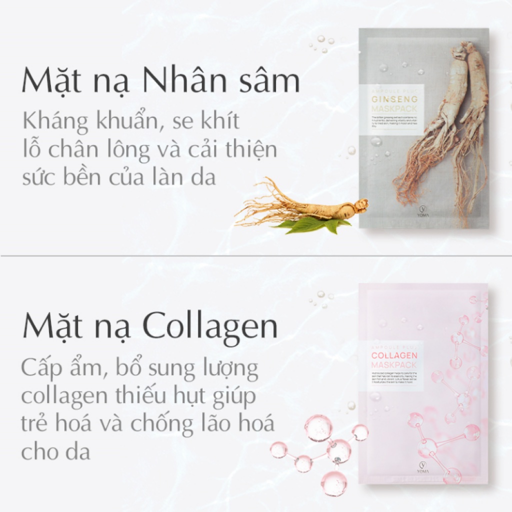 Mặt nạ tinh chất dưỡng ẩm, làm dịu da và chống lão hóa Yoma Ampoule Plus Mask 25g