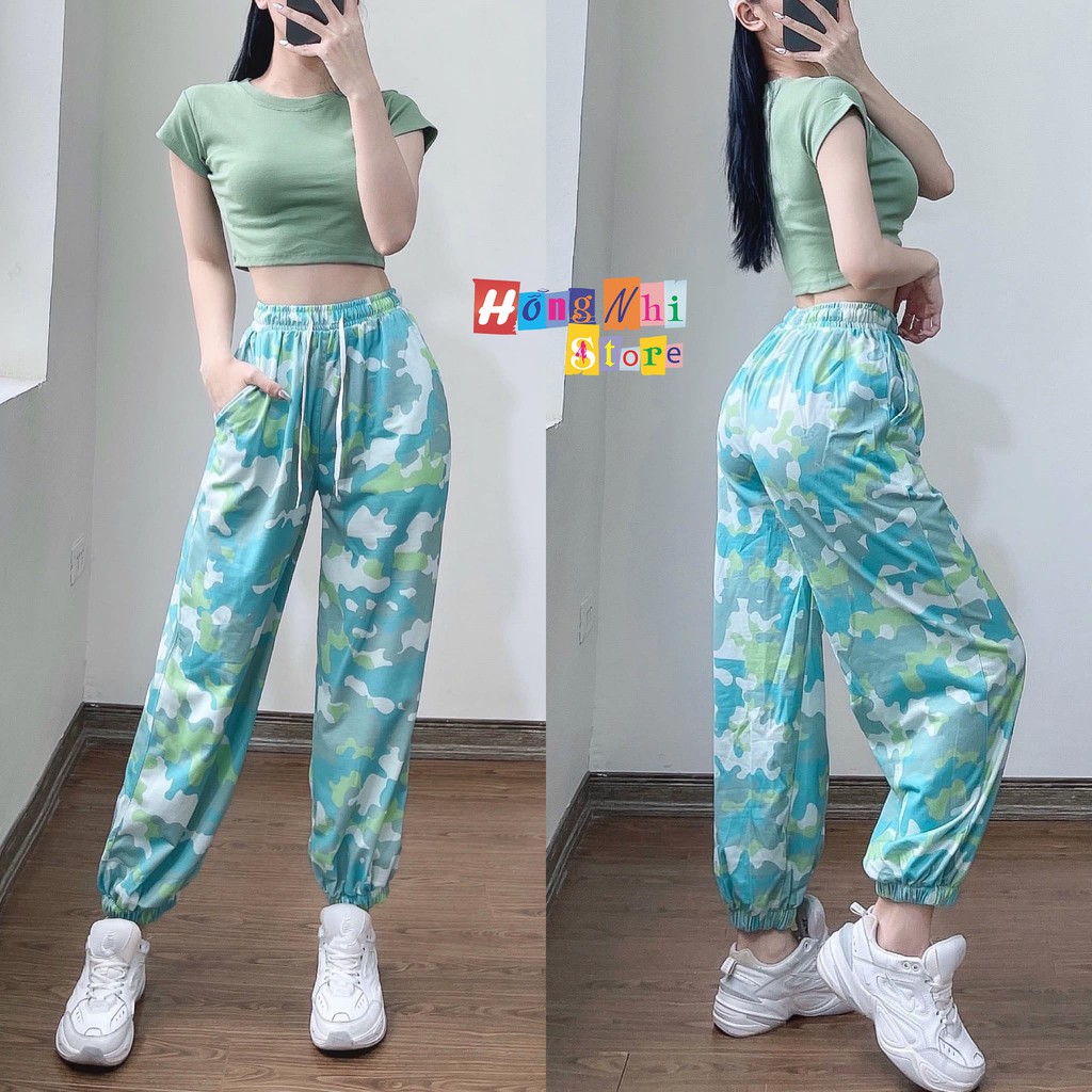 Quần Jogger 3D Ulzzang Unisex Jogger Loang Màu Bo Lai Sọc Lính - MM