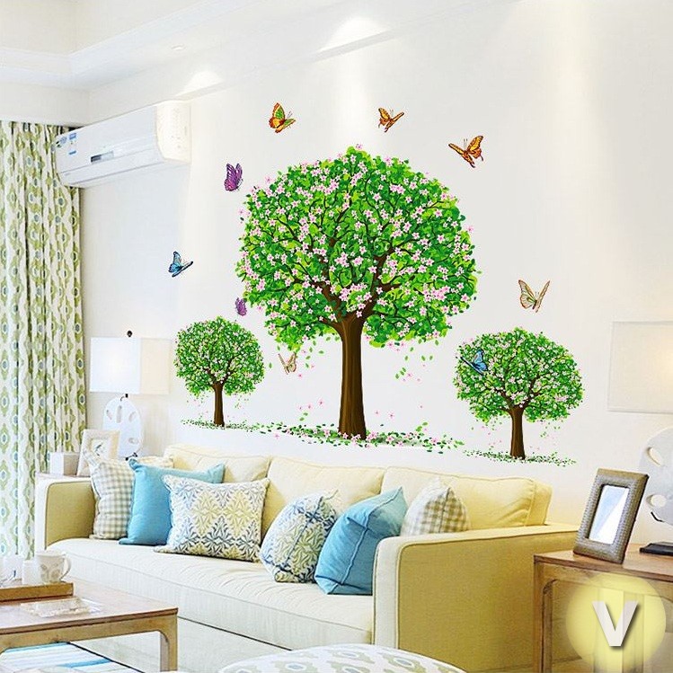 Decal dán tường Ba cây xanh