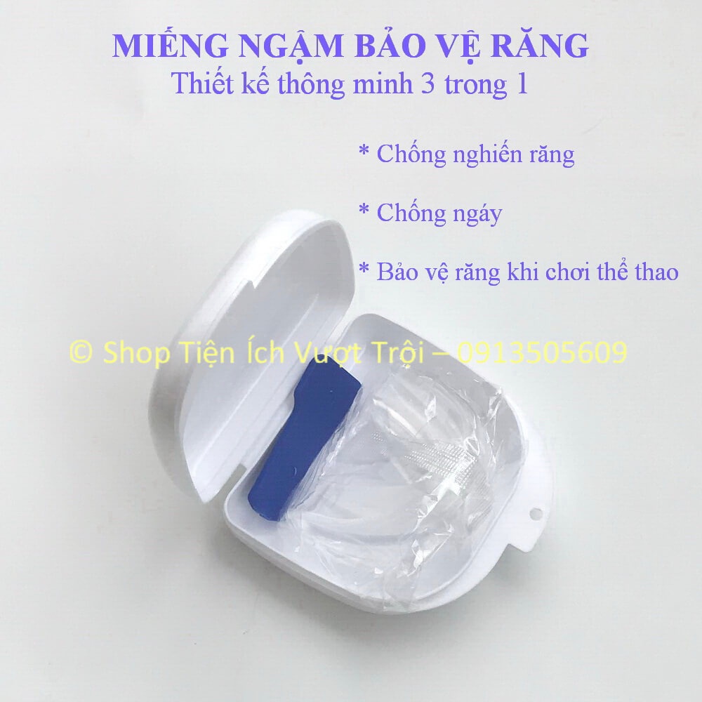 Miếng ngậm 3 trong 1, chống nghiến răng, chống ngáy, thiết bị bảo vệ hàm răng khi chơi thể thao-Shop Tiện Ích Vượt Trội