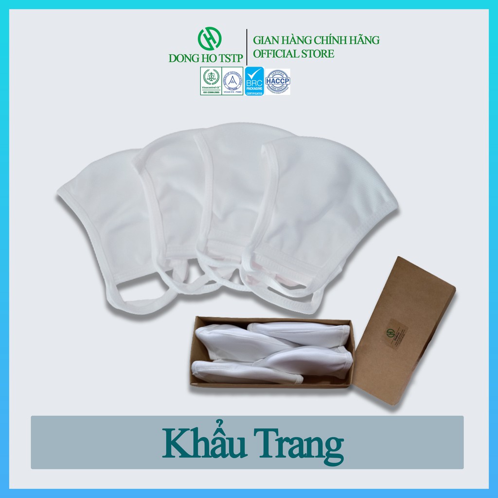Combo 5 cái khẩu trang vải kháng khuẩn, khói bụi 3 lớp - màu trắng - hàng xuất khẩu
