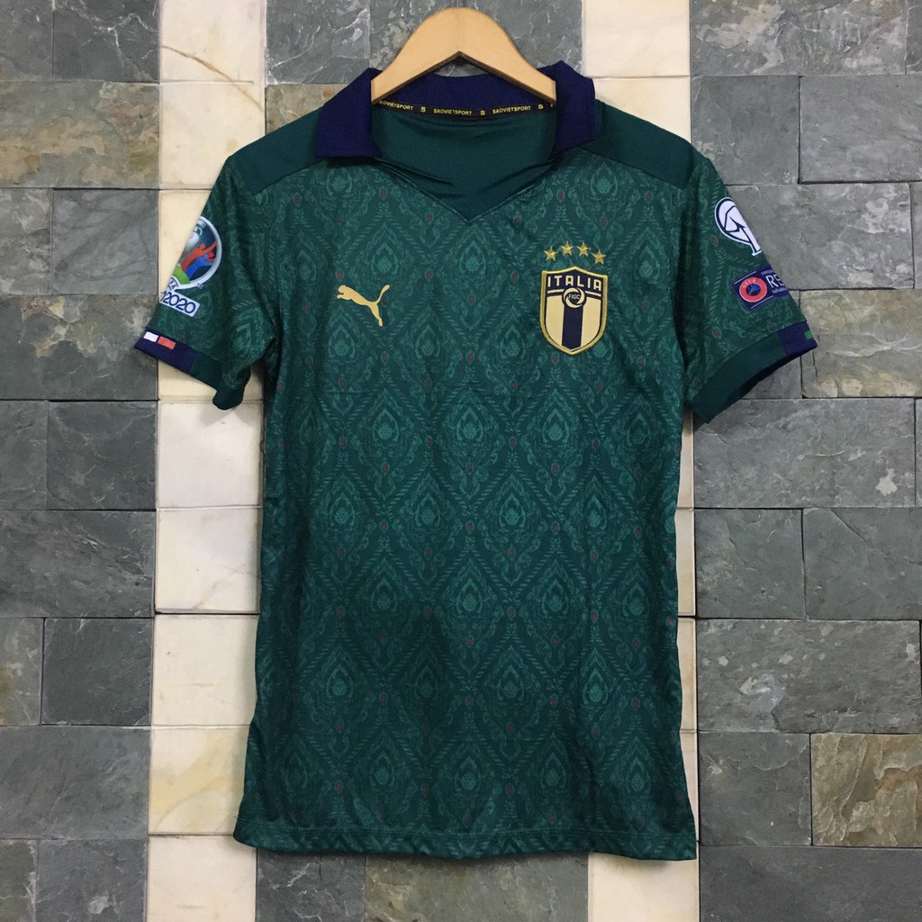 Bộ quần áo bóng đá tuyển Ý xanh rêu 2020 FLG