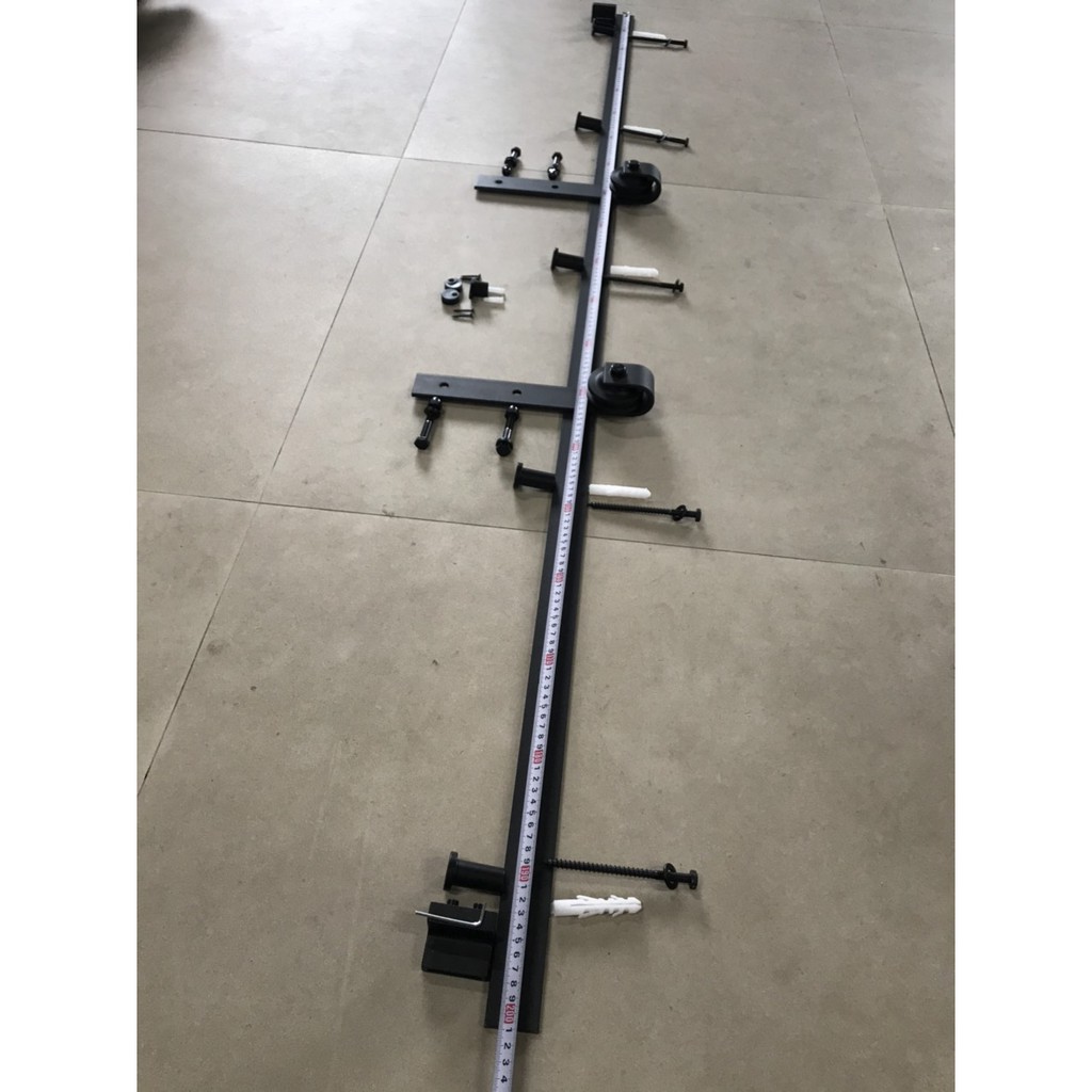 Bộ ray trượt cửa lùa sắt + Ray 2 mét