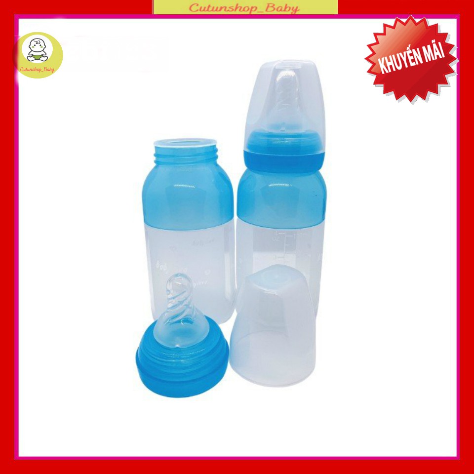 Bình sữa silicon baby love cổ chuẩn thân mềm 110ml cho bé