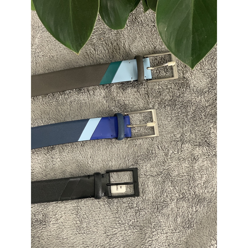 Thắt lưng nam CK Colorblock Caviar Leather Belt chính hãng nhiều màu da cao cấp