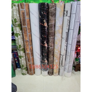 Giấy dán tường vân đá và gạch khổ 120cm giấy có keo sẵn