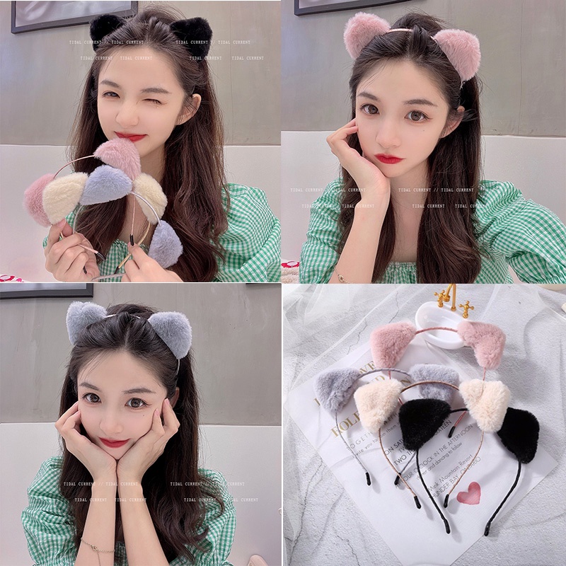 Băng Đô Tai Mèo Đính Chuông Dễ Thương