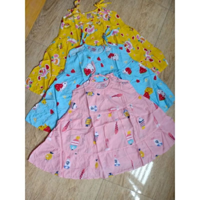 Sét 3 cái đầm tole lanh 2da elsa size 15kg đến 35kg