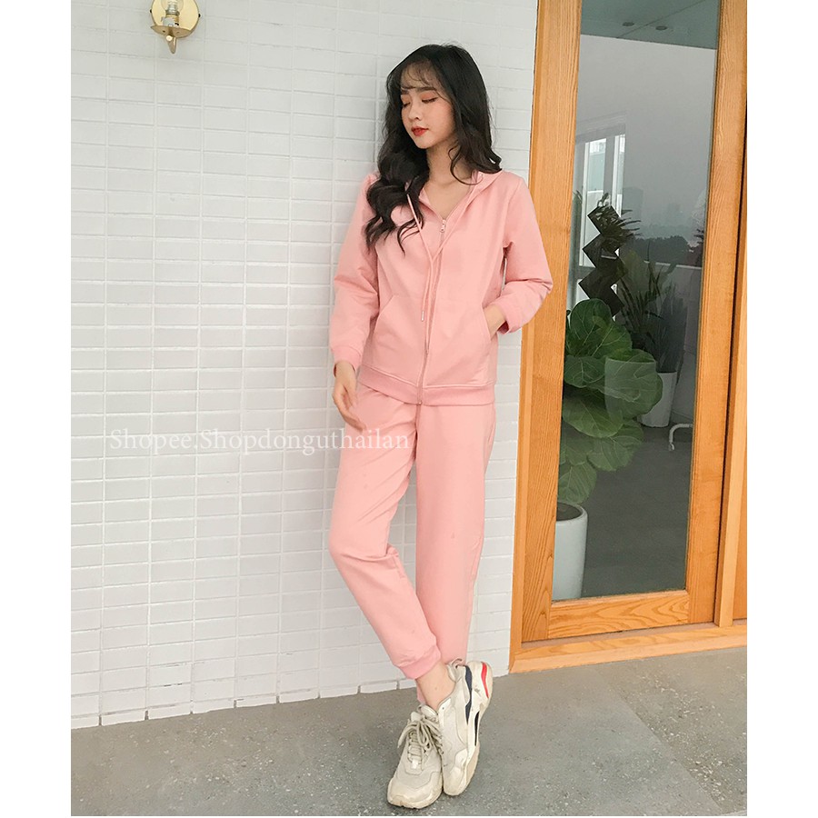 Bộ Hoodie nỉ da cá cotton cao cấp