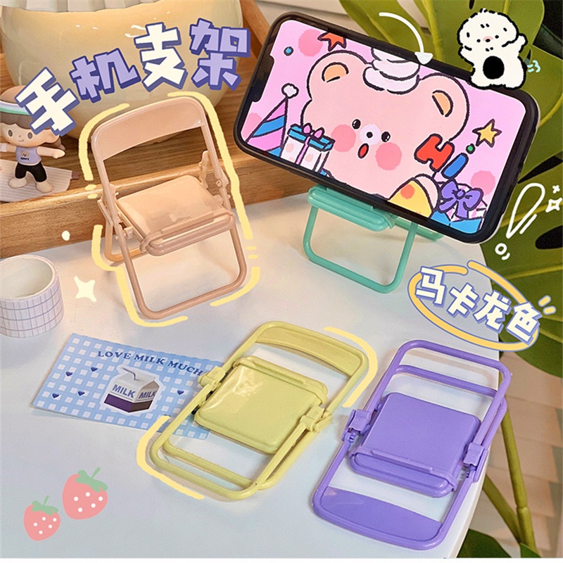 Giá Đỡ Điện Thoại Mini Để Bàn Màu Macaron Chống Trượt Tiện Dụng