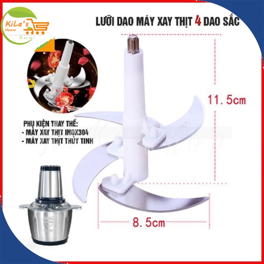 May Xay Thịt Đa Năng 250W Food Processor - Máy Xay Thực Phẩm Có 4 Lưỡi Dao Thép, Lực Xay Nhanh Mạnh