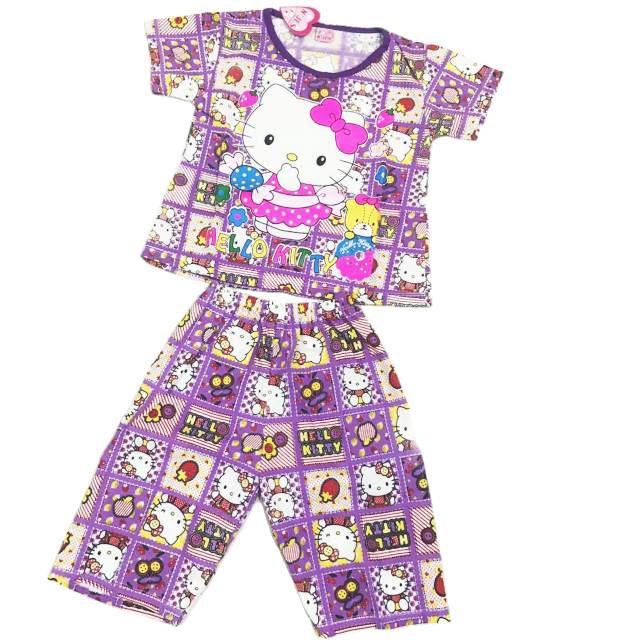 Bộ Đồ Ngủ Pijama In Hình Hello Kitty Dễ Thương Cho Bé Từ 8-9 Tuổi