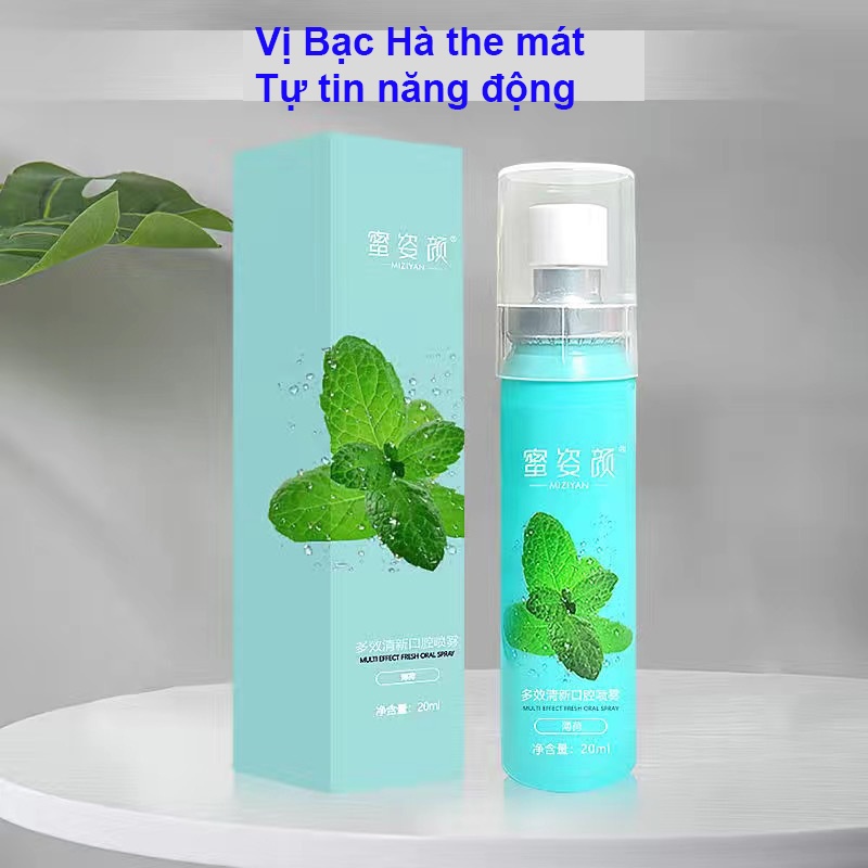 Xịt thơm miệng Miziyan 20 ml chiết xuất từ thảo dược hương thơm lâu an toàn cho người sử dụng