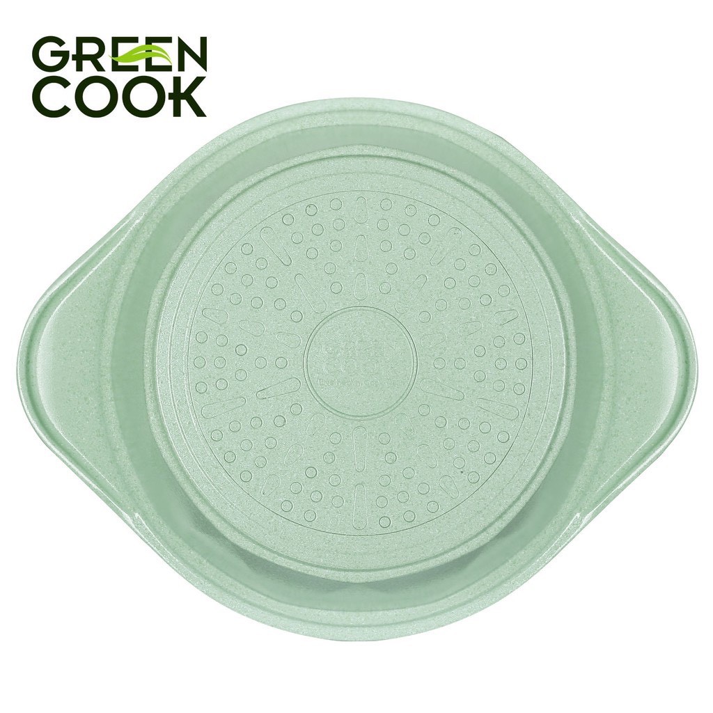 Nồi đúc đáy từ chống dính men đá xanh ngọc GreenCook GCS05 size 18-20-24 cm công nghệ Hàn Quốc - GREEN