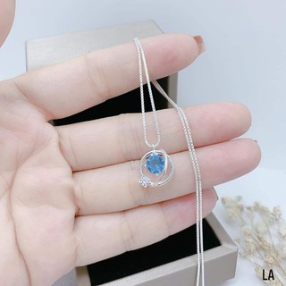Dây chuyền bạc nữ- Dây chuyền bạc nữ hình trái đất xanh.