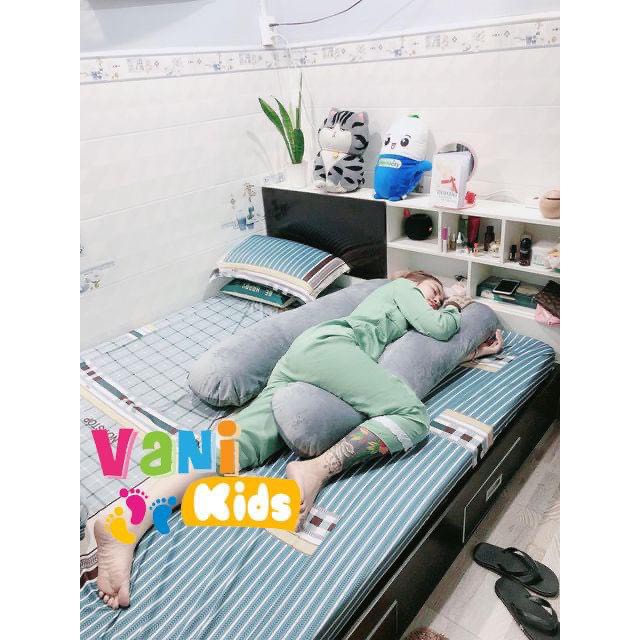 Gối Ôm Bà Bầu Chữ U Cao Cấp , Vỏ Nhung Mềm cao cấp giúp Mẹ Bầu Ngủ Ngon - Con Khỏe Mạnh