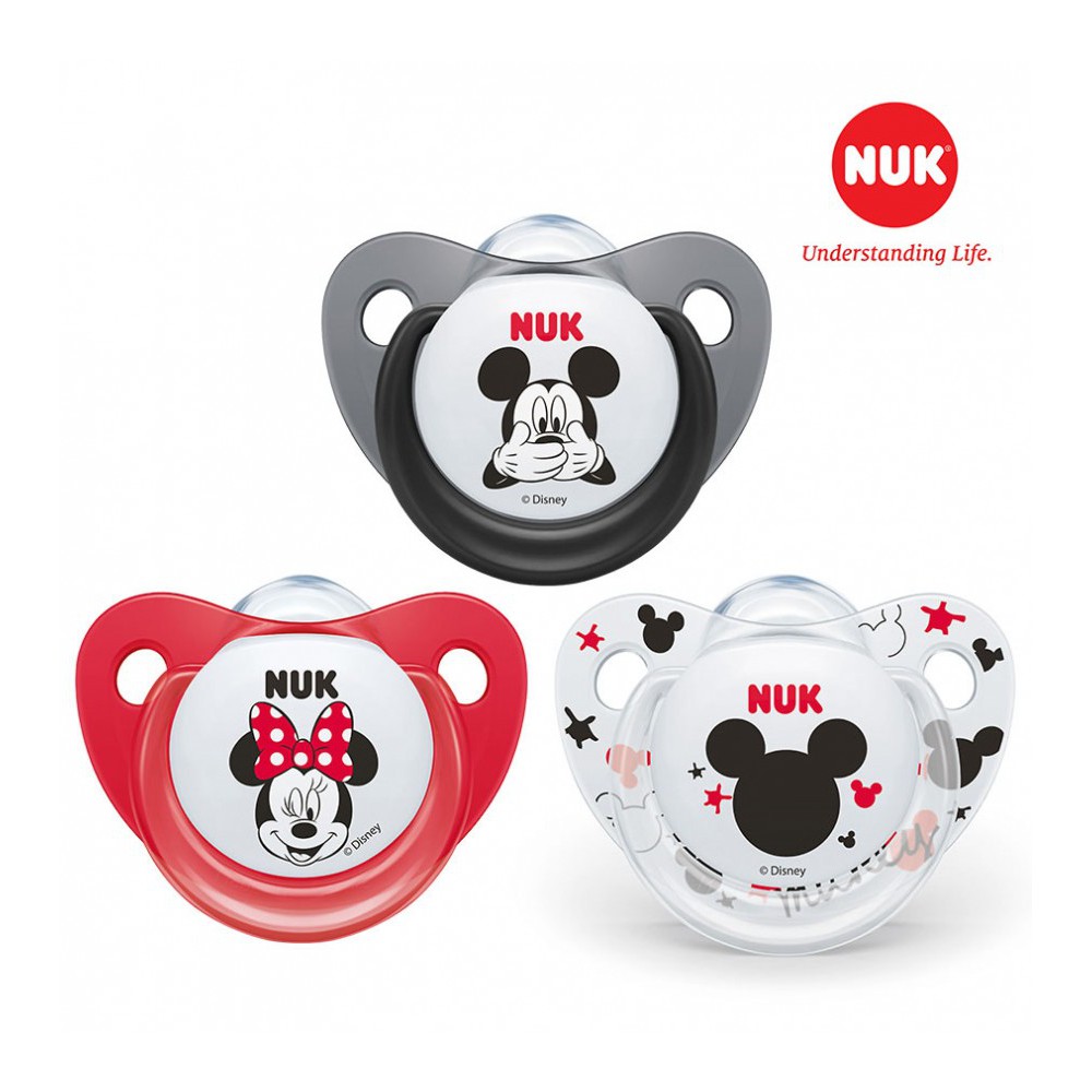 TI GIẢ NUK SILICONE MICKEY SLEEPTIME CÓ NẮP ĐẬY