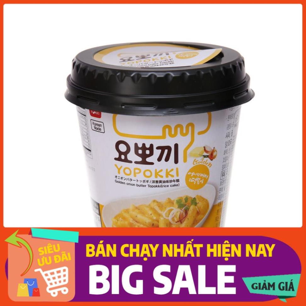 Bánh gạo tokbokki ăn liền Yopokki sốt bơ hành ly 120g