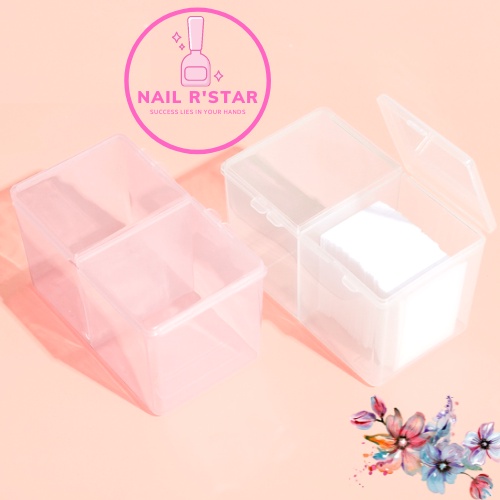 Hộp đựng giấy lau gel 2 ngăn có nắp - hộp nhựa đựng dụng cụ nail chuyên dụng NAIL R’STAR