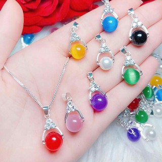 Dây chuyền phong thủy mặt 3 đá
