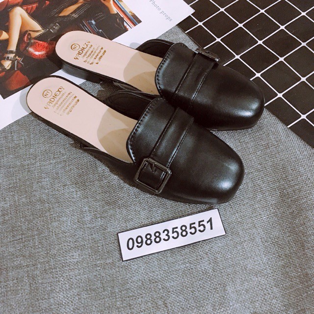 DÉP SỤC DA LÌ MŨI VUÔNG KHOÁ CÀI CẠNH BASIC DỄ PHỐI ĐỒ