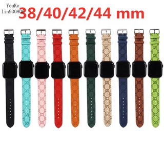 Dây Đeo Da Dập Nổi Họa Tiết Thương Hiệu Gucci Cho Đồng Hồ Thông Minh Apple Watch Iwatch1/2/3/4/5/6/7 SE