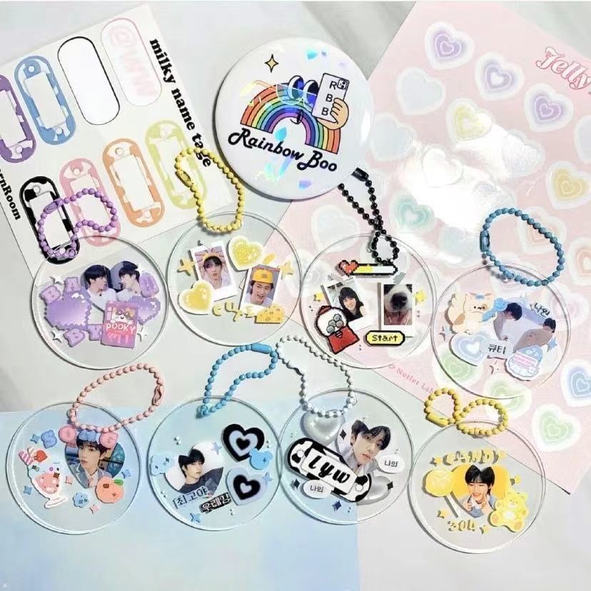 Mặt Dây Chuyền Acrylic Trong Suốt Hình Ngôi Sao Thủ Công Tự Làm Mặt Dây Chuyền Cuckoo Thủ Công TNT Times Youth League Aidou