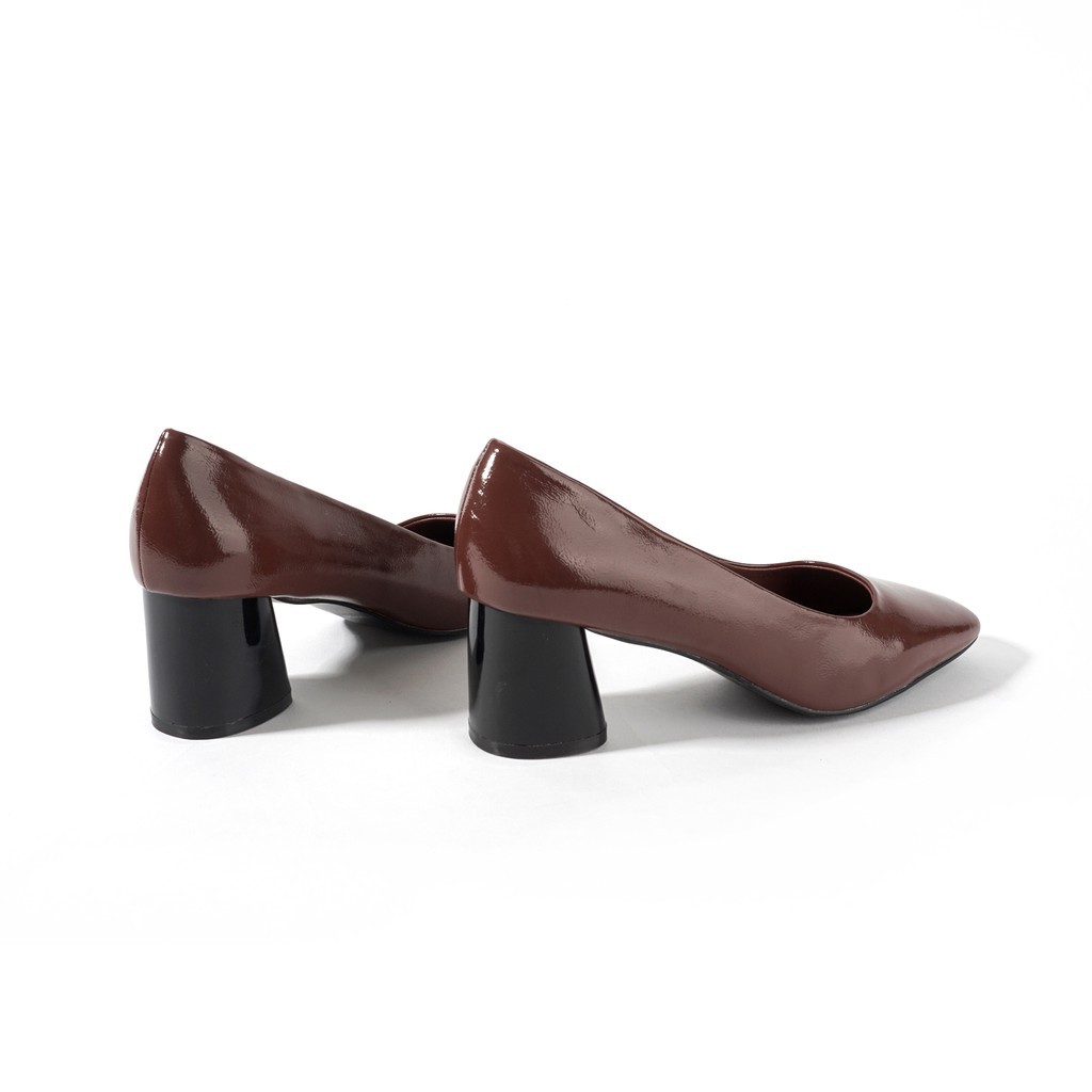 Giày Cao Gót Nữ JOTI Denise 3233VN5 - Mũi Vuông Bít Gót Đế Trụ Vuông Cao 5cm Da Mờ - Mang Công Sở