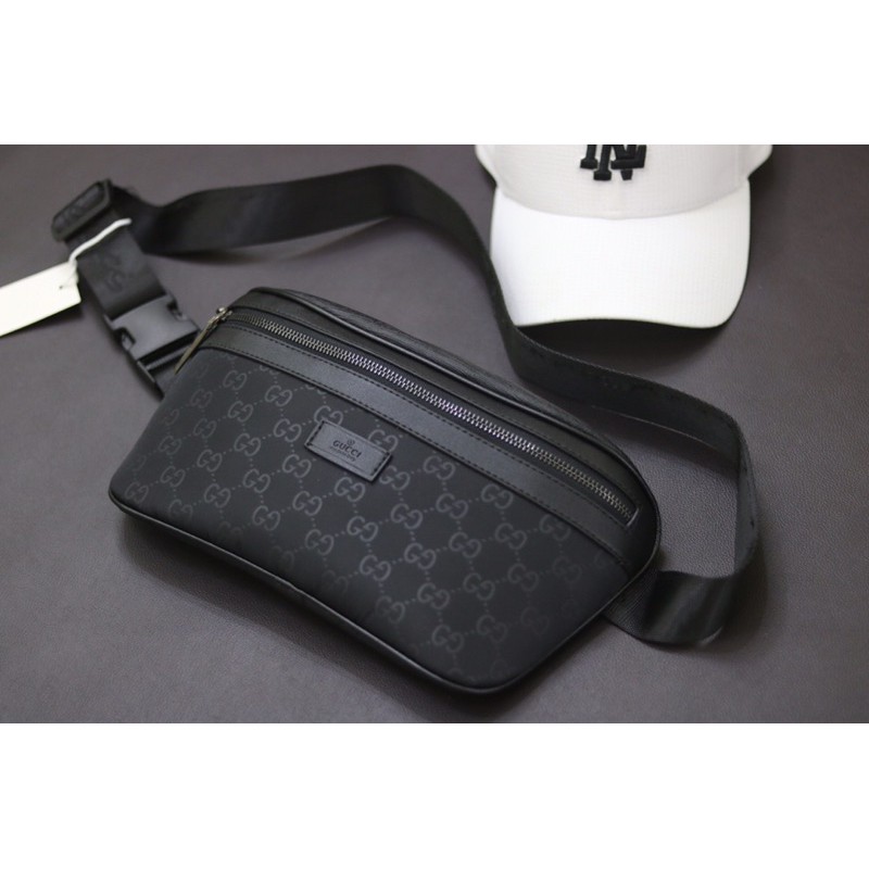 Túi đeo chéo bao tử nam bumbag unisex màu đen hàng cao cấp