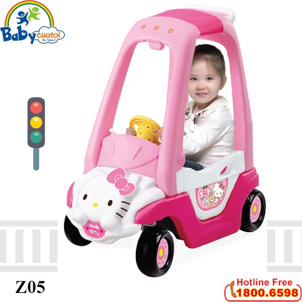 Xe chòi chân cho bé Z07 BBT Global, cho bé 1 đến 5 tuổi, Thiết kế Hello Kitty, nhập khẩu Hàn Quốc, âm nhạc vui nhộn