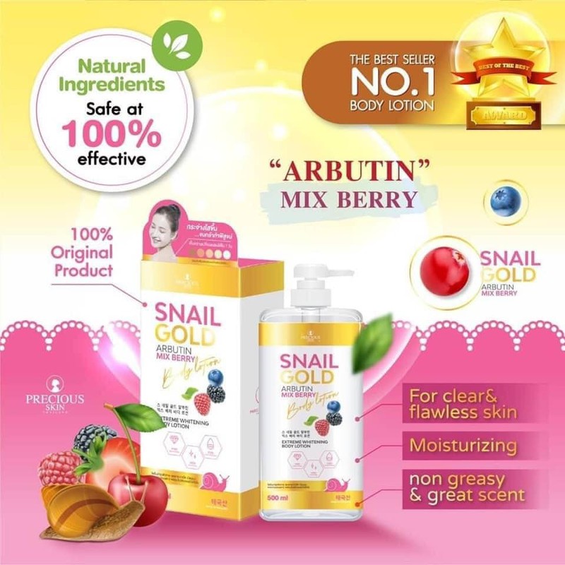 DƯỠNG THỂ SNAIL GOLD ARBUTIN BODY LOTION THẾ HỆ MỚI 500ML THÁI LAN CHÍNH HÃNG - 8383