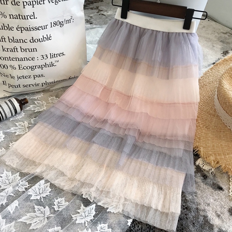 Váy Bé Gái Váy Cầu Vồng Gradient / Váy AKKU