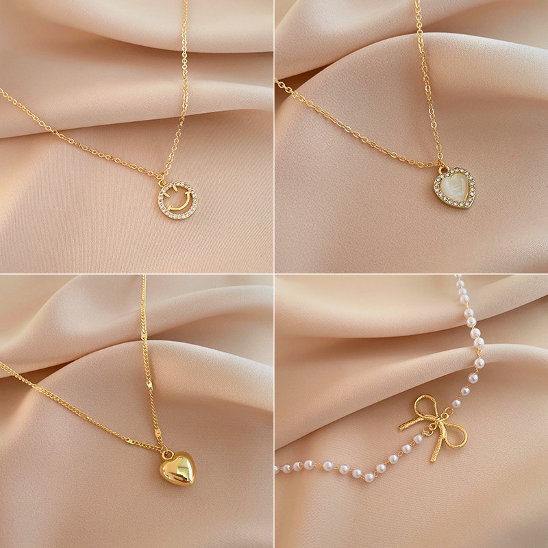 Vòng cổ đính ngọc trai giả sang trọng sành điệu