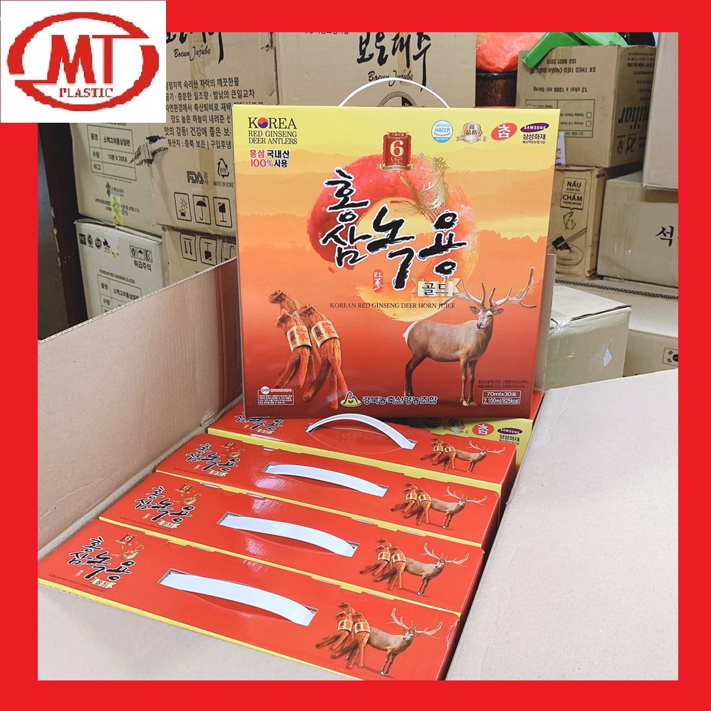 Nước uống hồng sâm nhung hươu 6 năm tuổi Hàn Quốc hộp lớn 30 gói*70ml