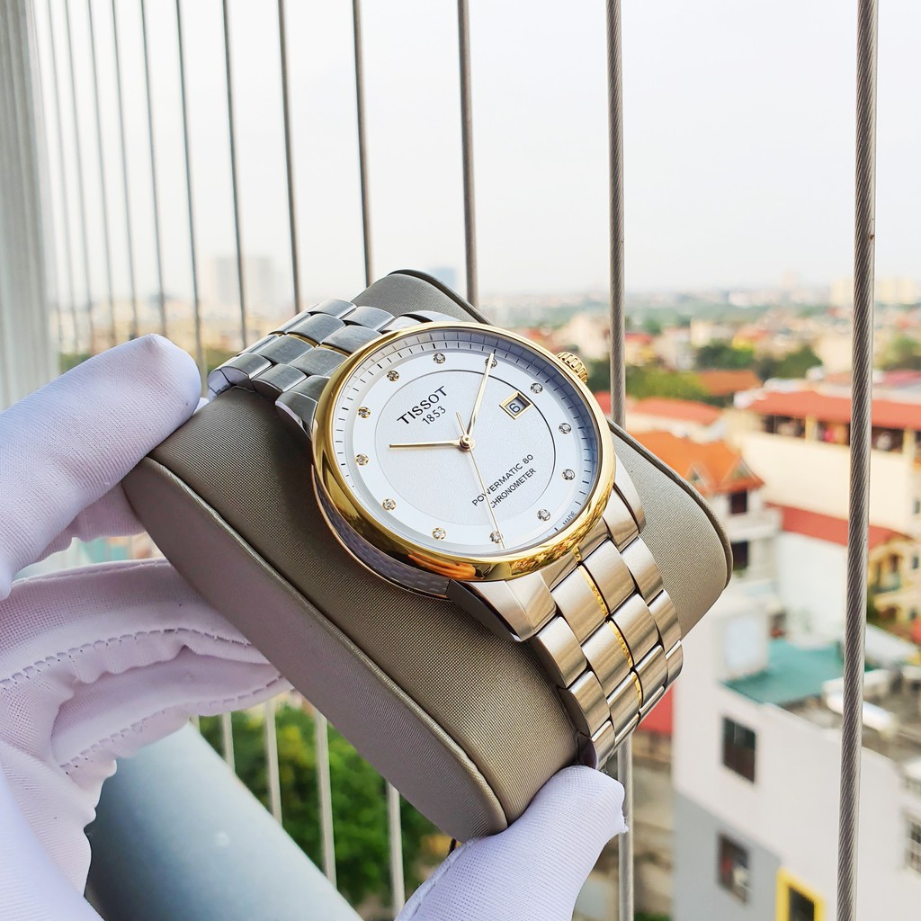 Đồng hồ Nam chính hãng Tissot Luxury Powermatic 80 T086.408.22.036.00 Size 41,Demi vàng,Mặt trắng-Máy cơ-Dây kim loại