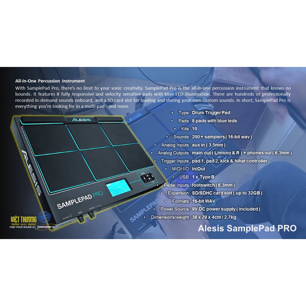Trống điện tử nhập khẩu chính hãng Alesis SamplePad PRO