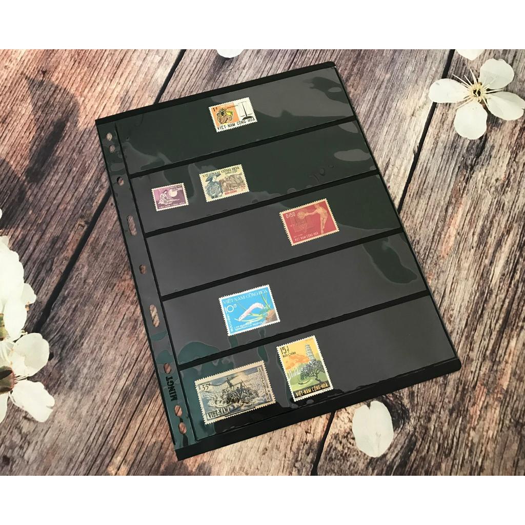 Combo 10 Phơi Tem 5 NGĂN Đen Đựng Tem 2 Mặt chính hãng Mingt PCCB