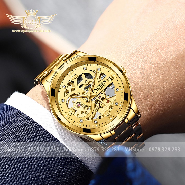 Đồng hồ cơ nam Fngeen 6018 cơ lộ máy, automatic tự động, dây thép không gỉ cao cấp chính hãng [Tặng tháo dây] | BigBuy360 - bigbuy360.vn
