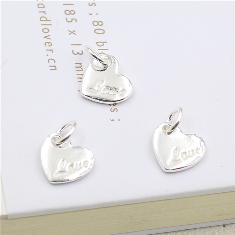 Charm bạc móc treo trái tim chữ love - Charm Bạc 925 - Mã CB259
