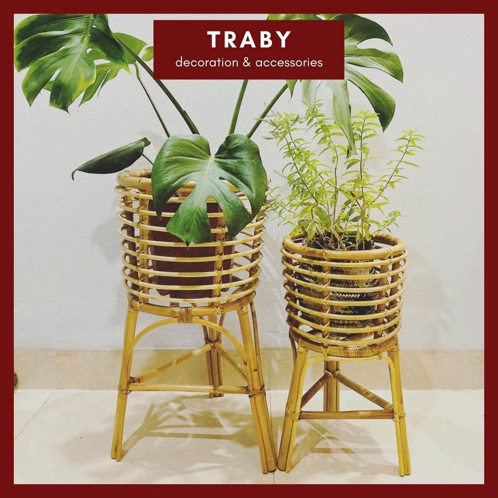 Đôn cây kệ đựng chậu cây mây cao cấp thủ công truyền thống