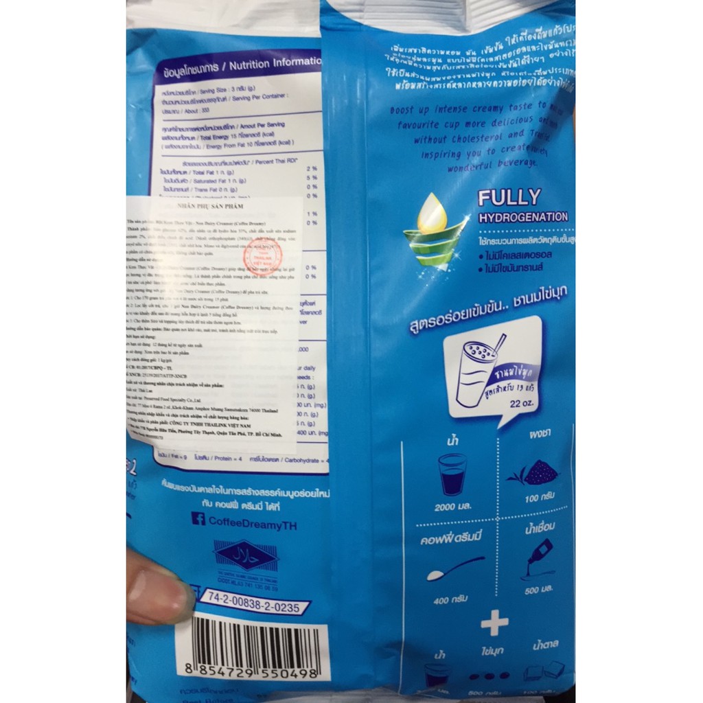 Bột Sữa Kem Béo Thái Coffee Dreamy Pha Trà Sữa 1kg | BigBuy360 - bigbuy360.vn